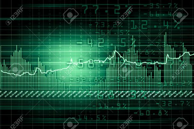 16137090-Business-graph-with-arrow-showing-profits-and-gains-Stock-Photo